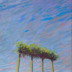 George Haynes, Palms, 2023, oil on canvas, 96.5 x 117cm
