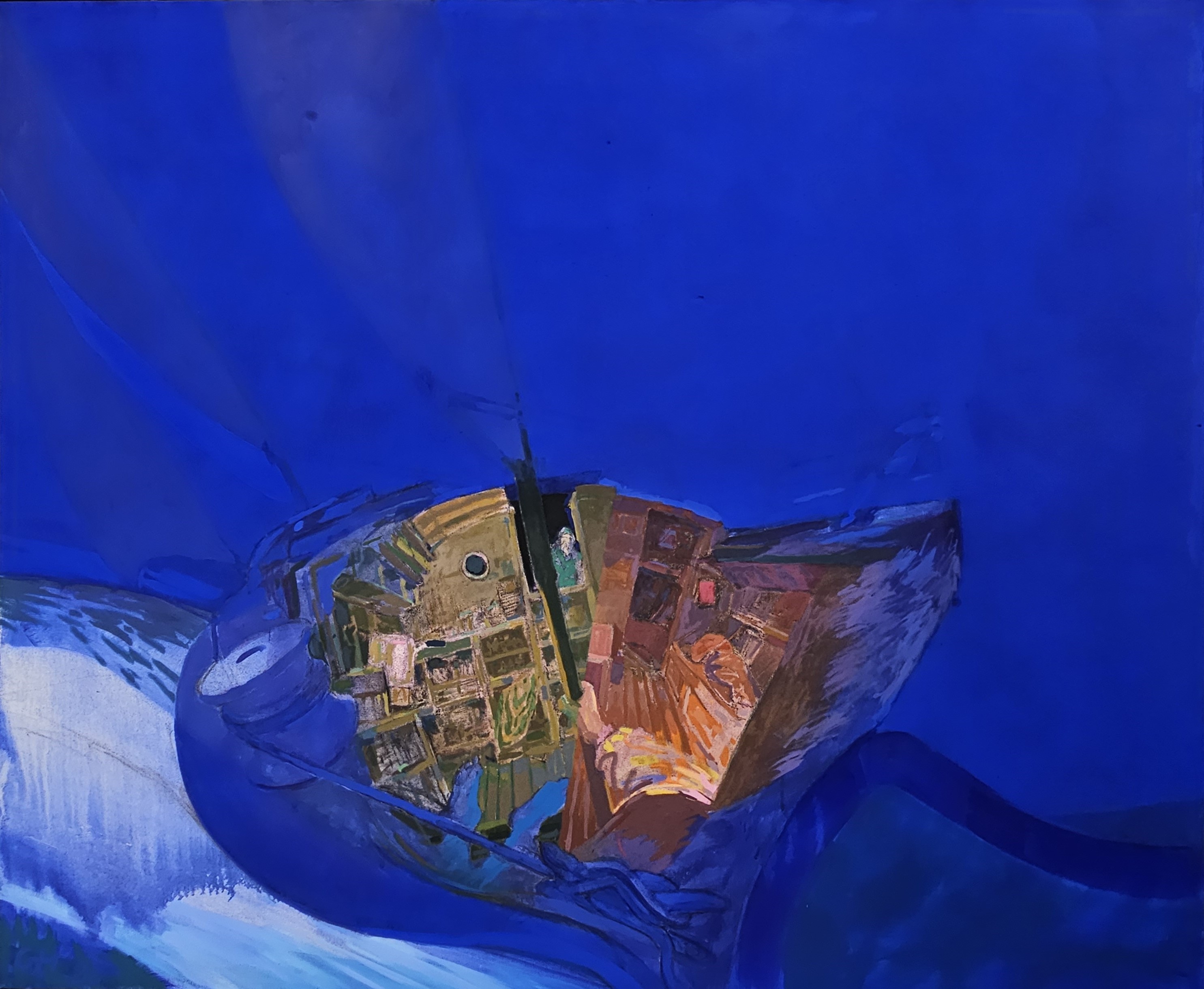 George Haynes, Aloha, 1988, oil on canvac, 142 x 170cm