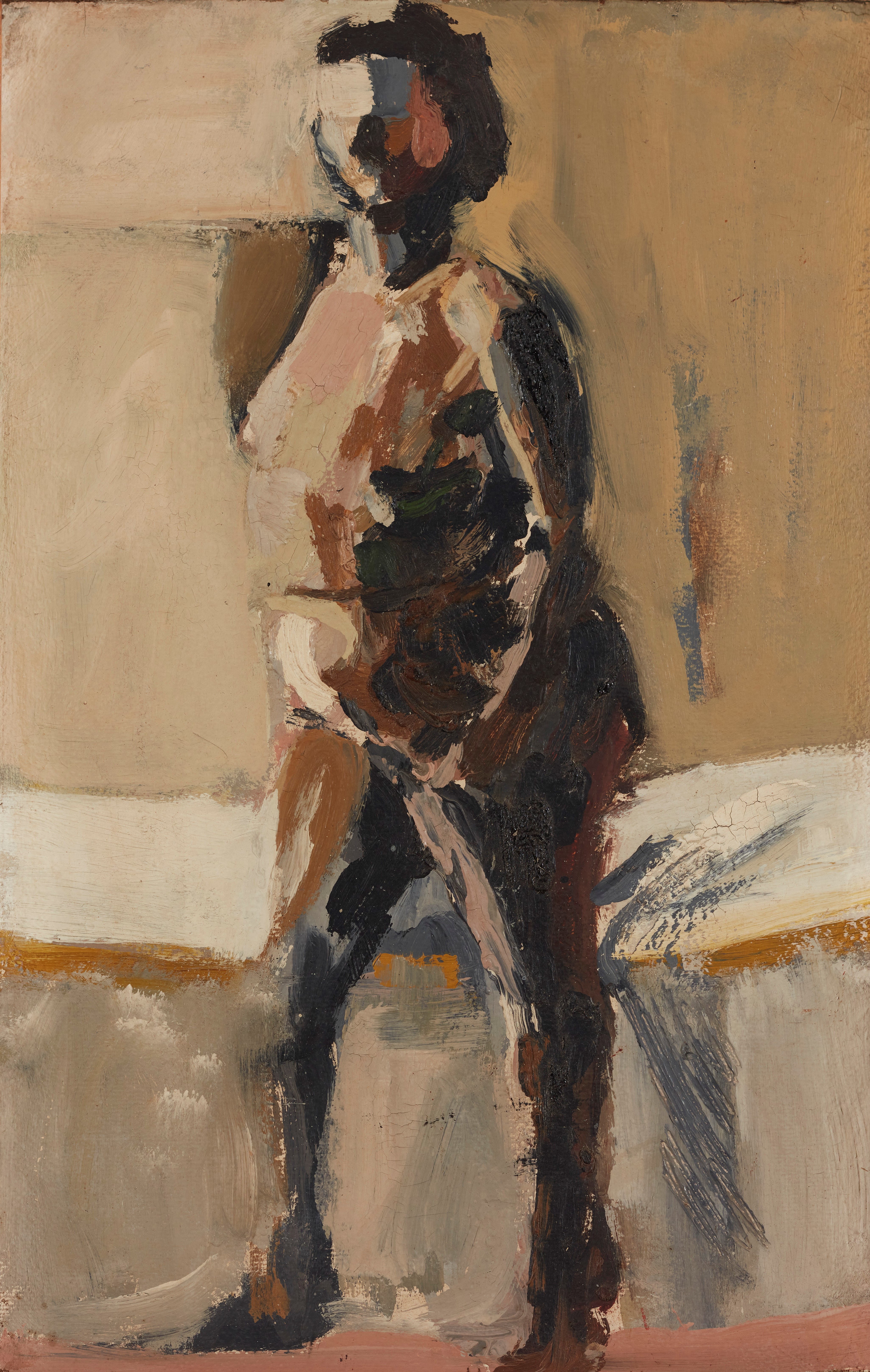 Untitled (Chelsea Nude), c.1960, acrylic on board, 41 x 26cm