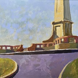 George Haynes, Up the Monument, 1992, oil on board, 34 x 49.5cm