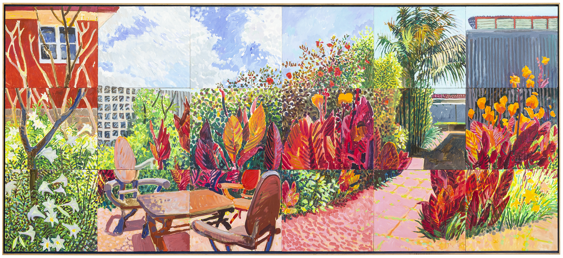 Jane Martin, Garden Painting 2, 2022, oil on board, 106 x 241cm
