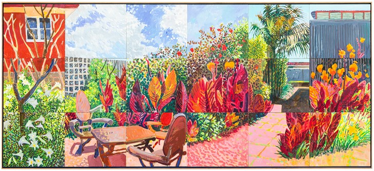 Jane Martin, Garden Painting 2, 2022, oil on board, 106 x 241cm