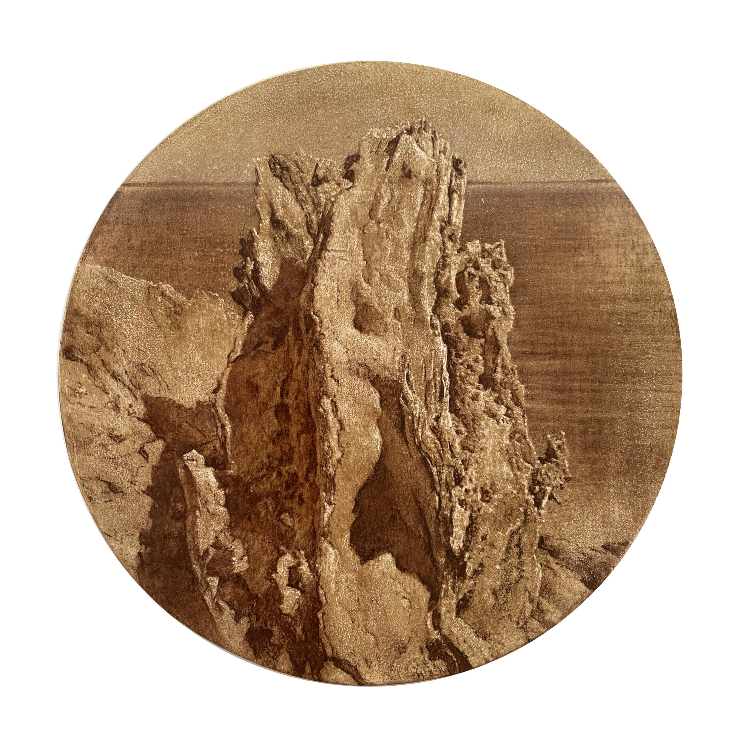 Tony Windberg, Ramparts 1D, 2023, earth pigments, oil and Conte crayon on wood, 20 x 20cm