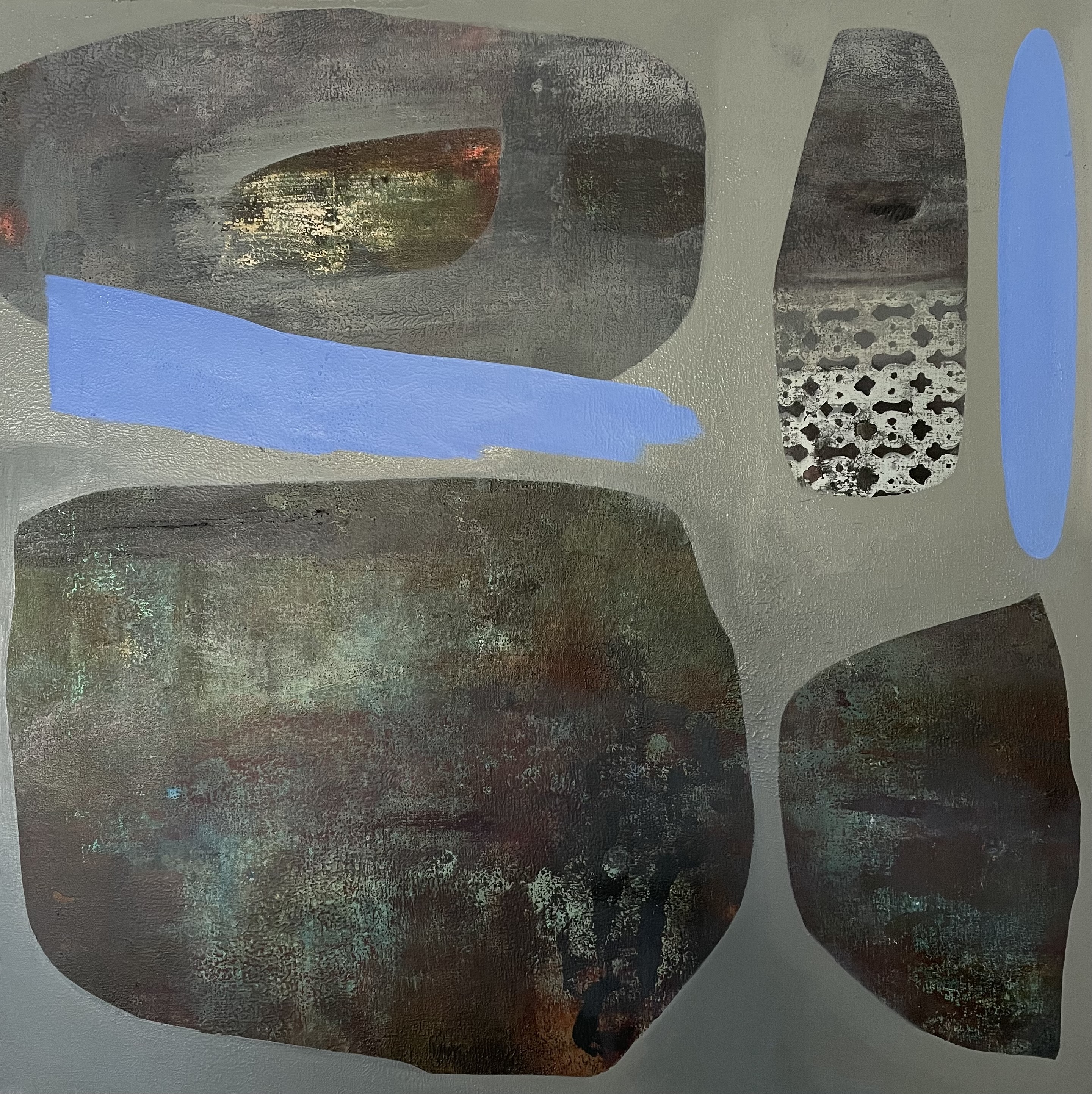 Jo Darbyshire, Granite Outcrop, 2023, oil on canvas, 90 x 90cm