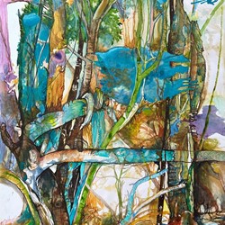 Antony Muia, Trees, 2020, ink and watercolour on paper, 106 x 76cm