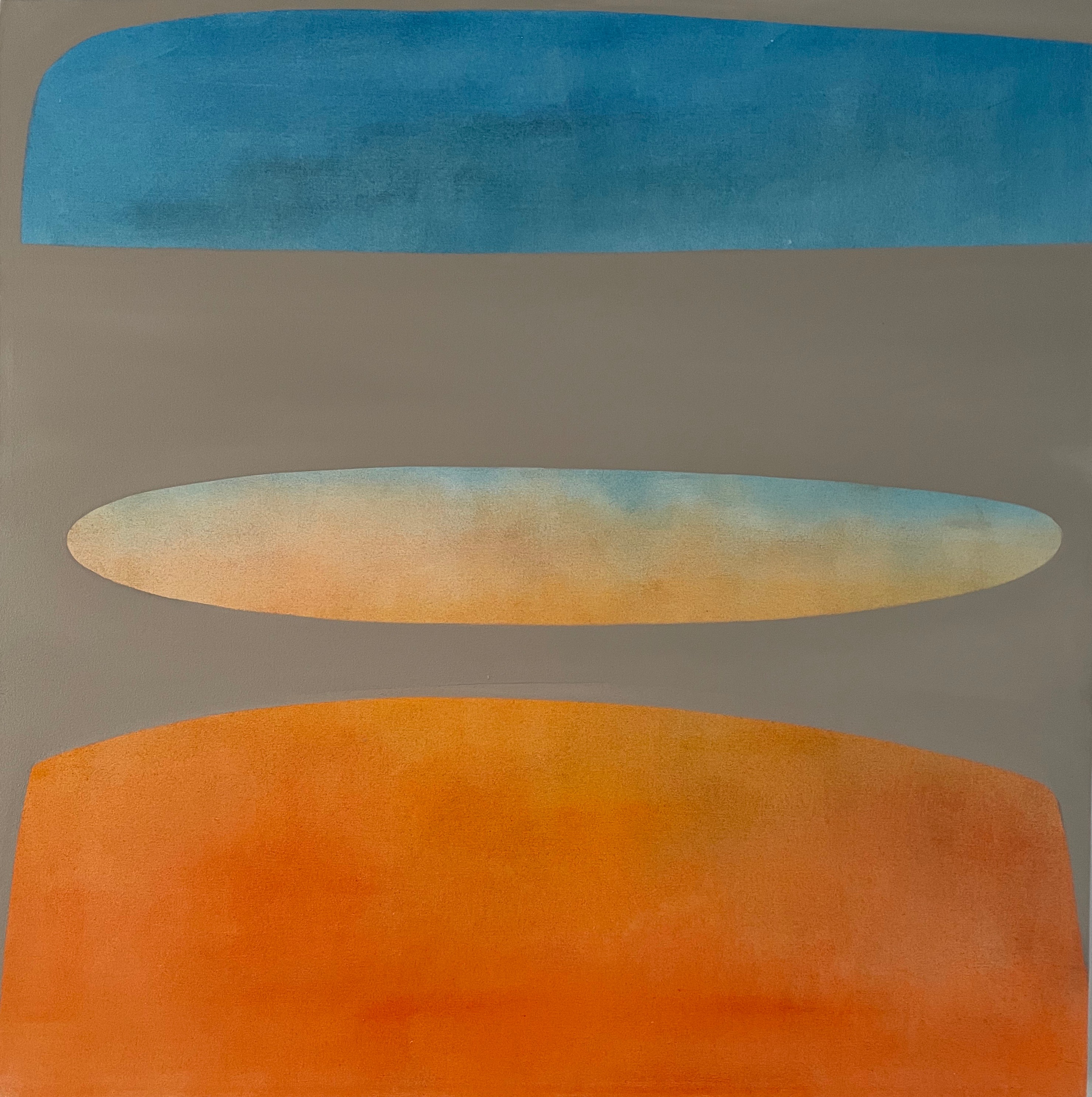 Jo Darbyshire, Mirage Lake No. 2, 2023, oil on canvas, 100 x 100cm