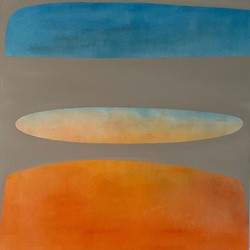 Jo Darbyshire, Mirage Lake No. 2, 2023, oil on canvas, 100 x 100cm