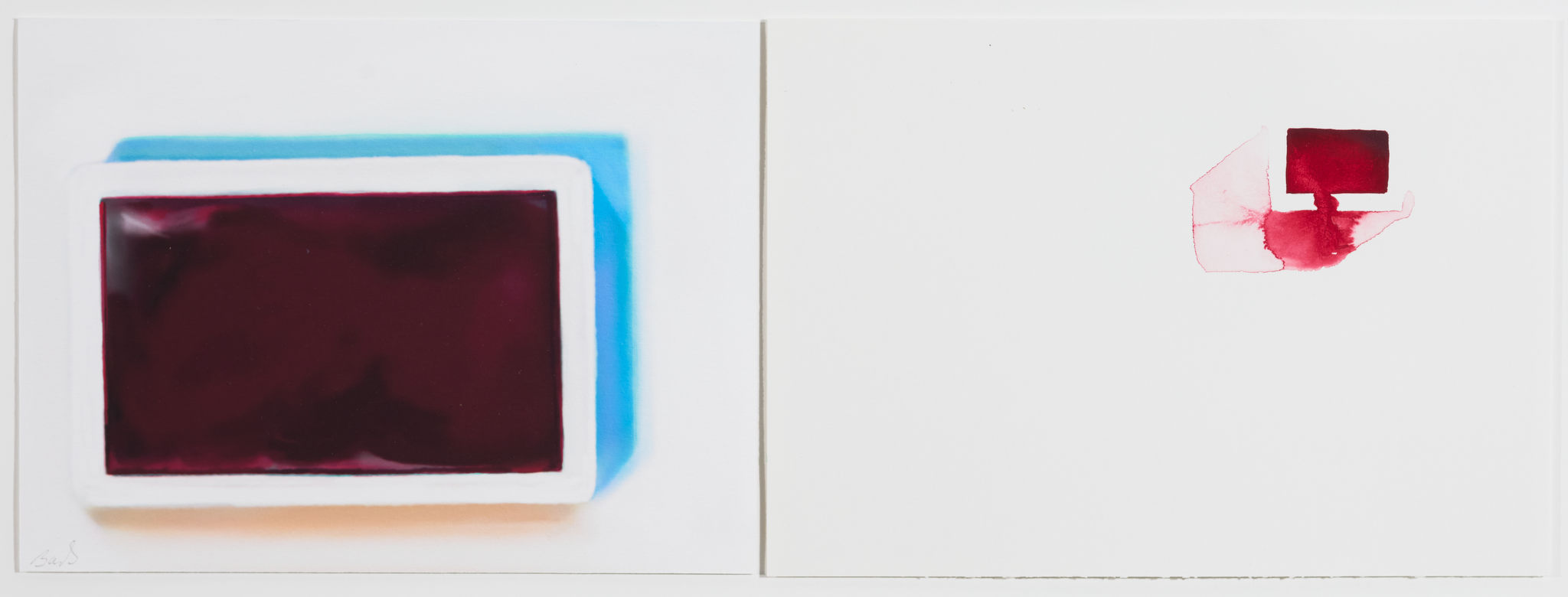 Barbara Bolt, Carmine Niccarat, 2018, iPad painting with Brushes Redux and Kremer Watercolour, 17 x 24cm each