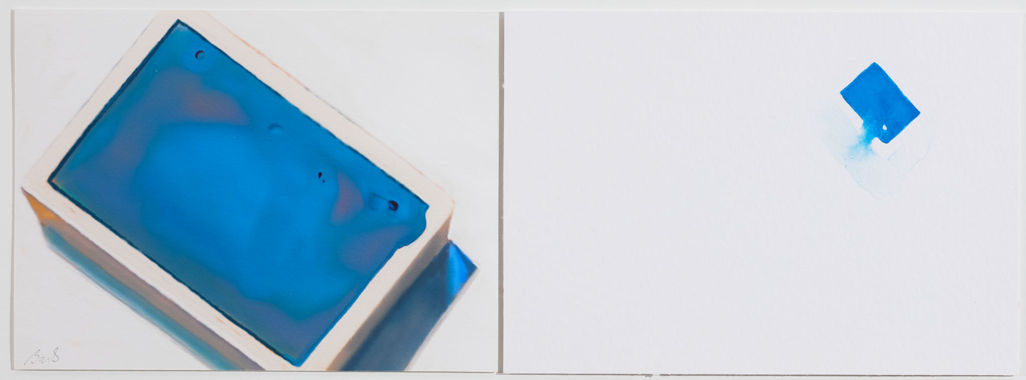 Barbara Bolt, Cobalt Blue Light, 2018, iPad painting with Brushes Redux and Kremer Watercolour, 17 x 24cm each