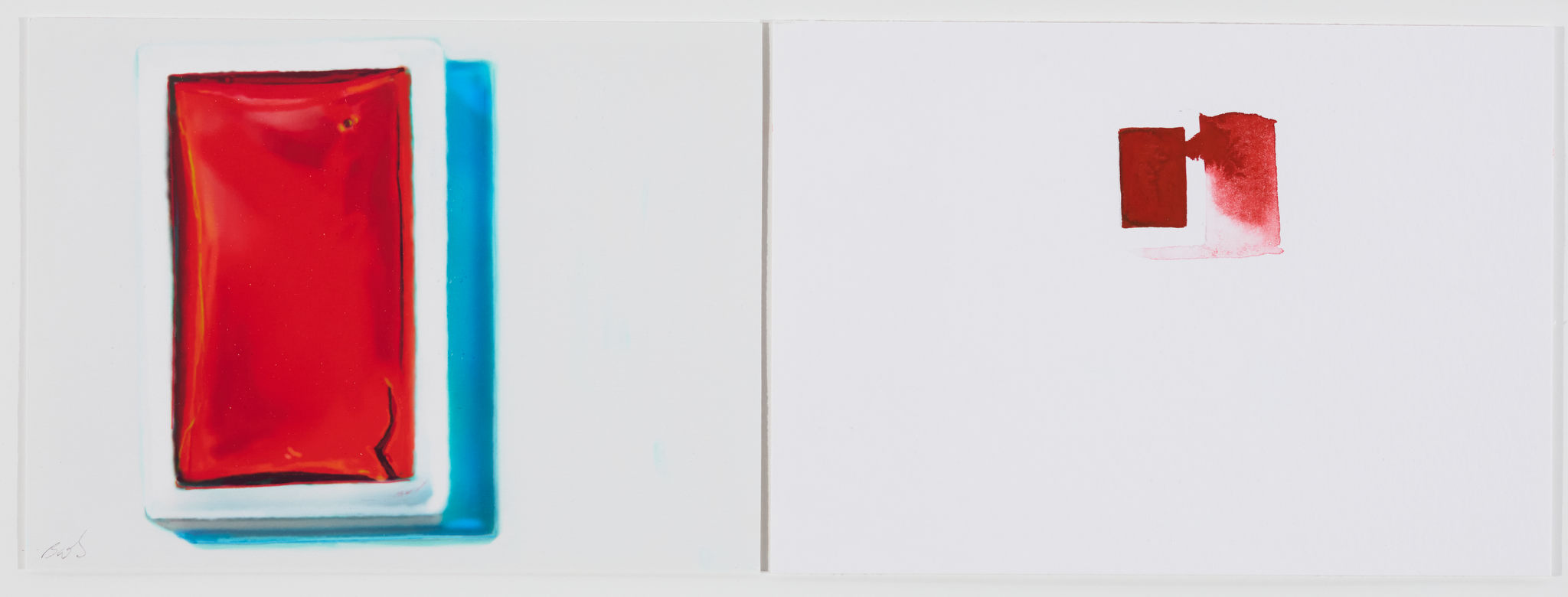 Barbara Bolt, CTP Scarlet Red, 2018, iPad painting with Brushes Redux and Kremer Watercolour, 17 x 24cm each