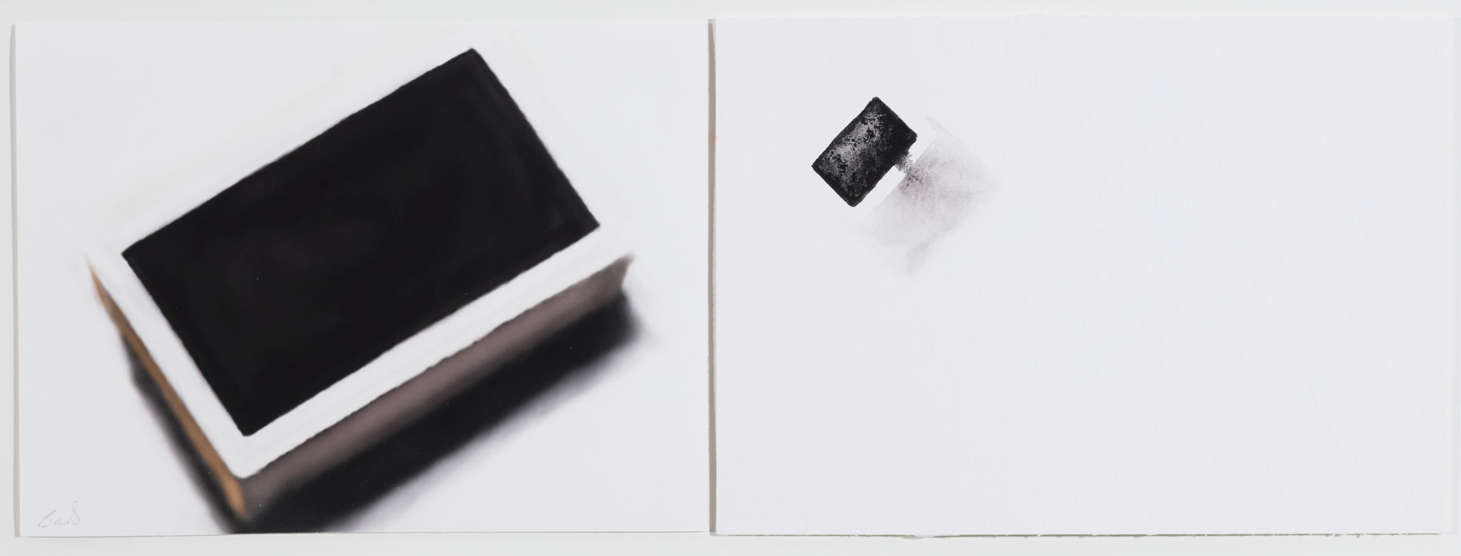 Barbara Bolt, Ivory Black, 2018, iPad painting with Brushes Redux and Kremer Watercolour, 17 x 24cm each