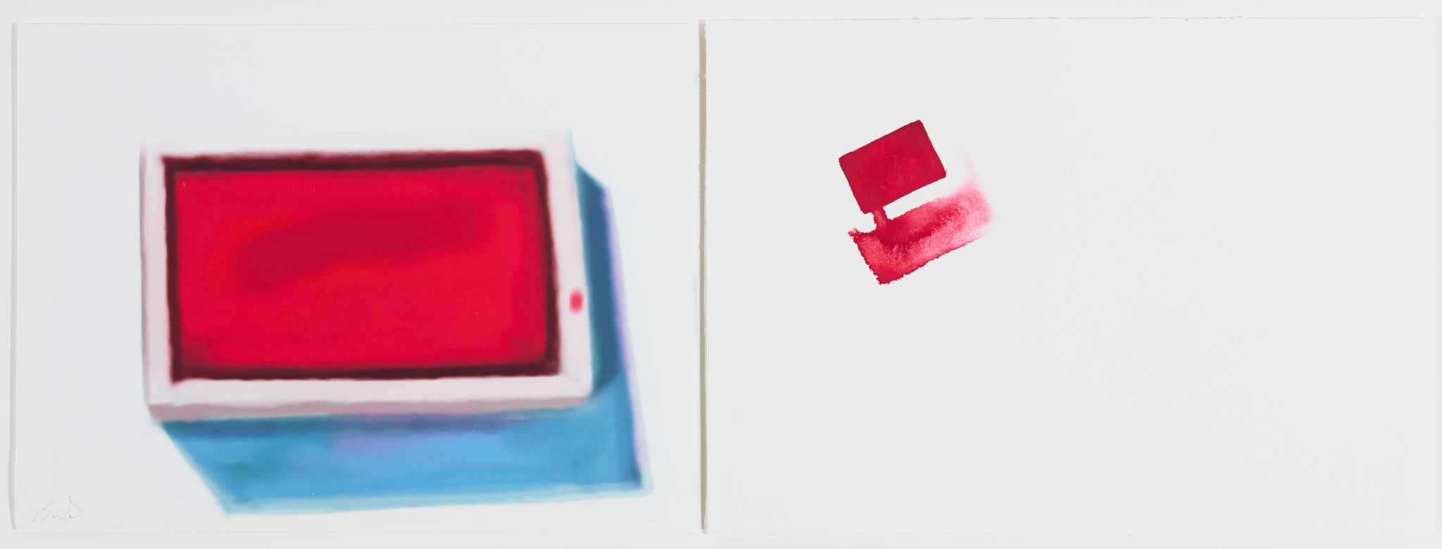 Barbara Bolt, Quinoa Pink, 2018, iPad painting with Brushes Redux and Kremer Watercolour, 17 x 24cm each