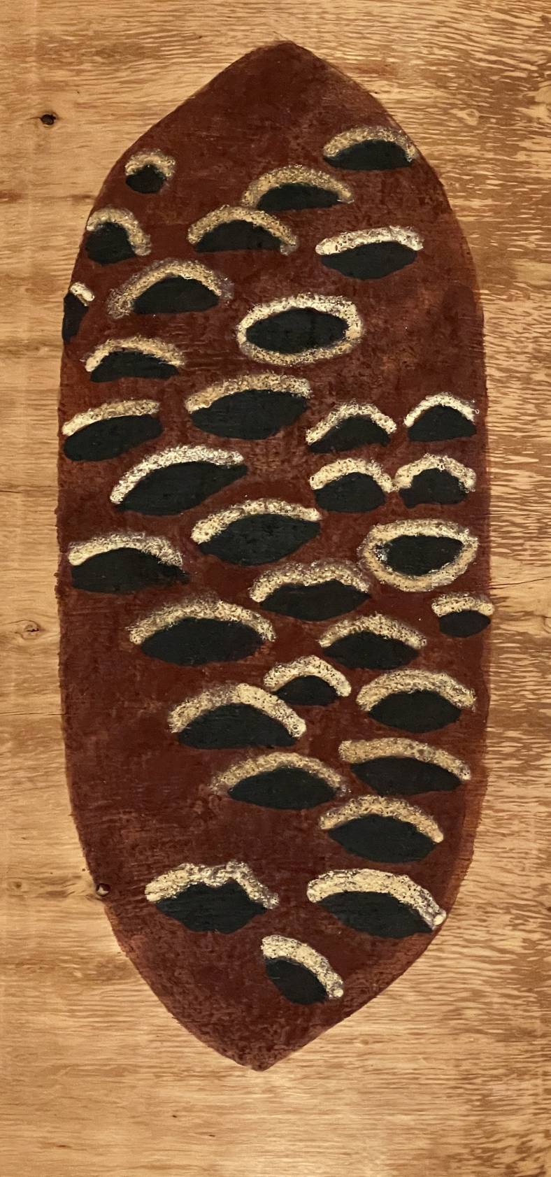 Virginia Ward, (IWABWY. OTSONT), All The Litter Things, Banksia Single with White Trim, 2022, resin and earth pigment on wood, 49.5 x 24 x 5cm