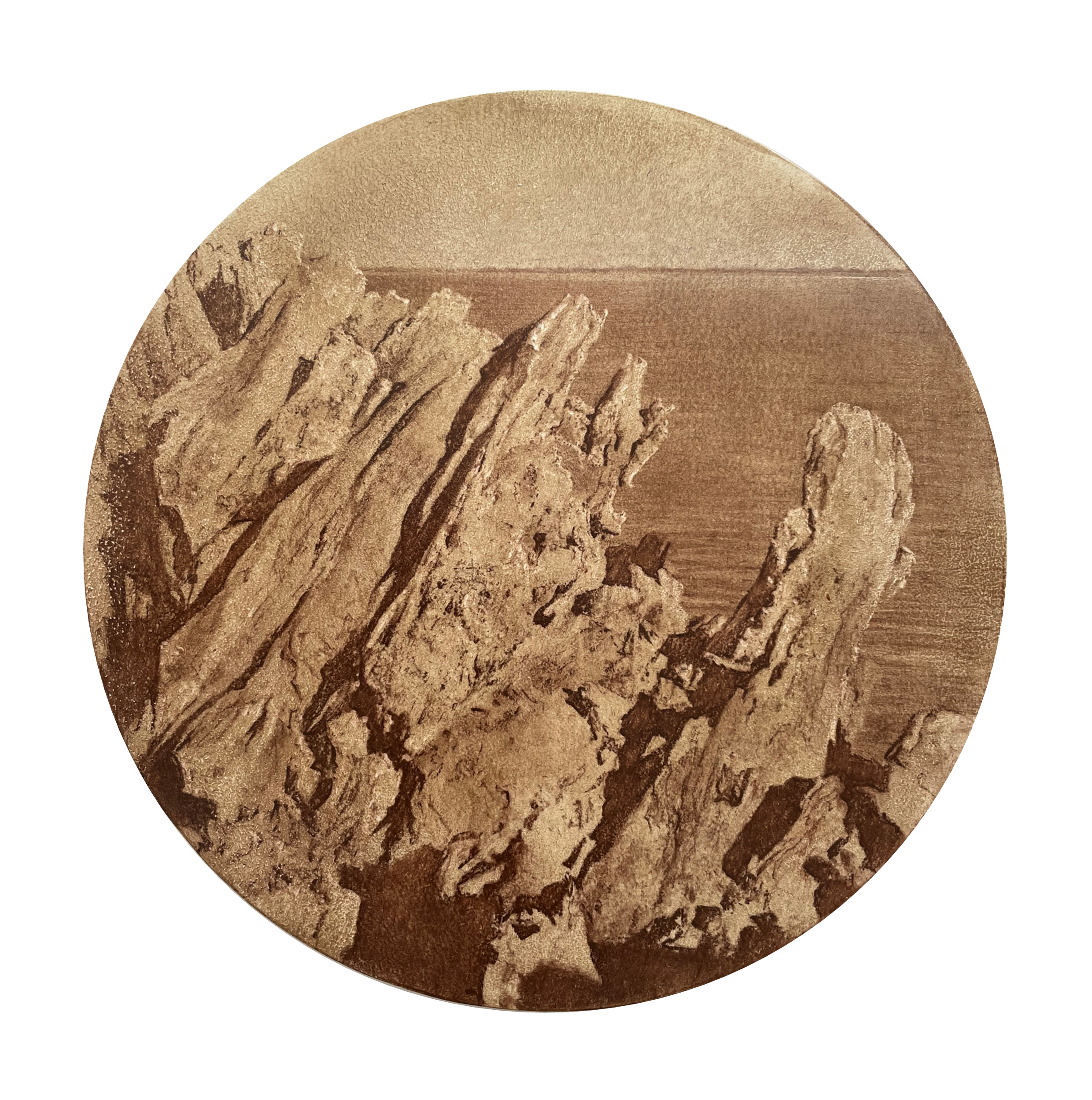 Tony WIndberg, Ramparts 1A, 2023, oil, earth pigments and Conte crayon on wood, 20 x 20cm