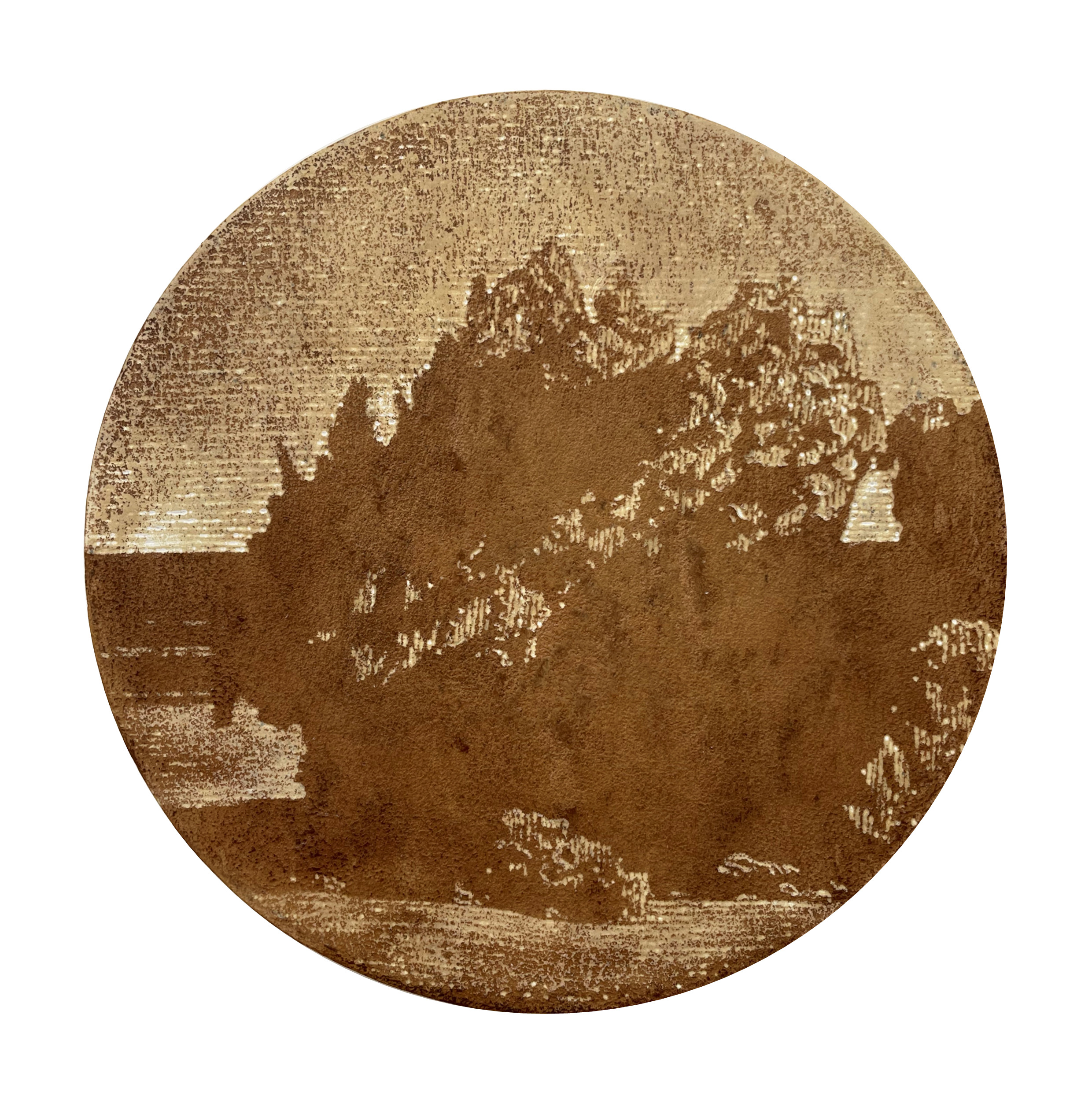 Tony WIndberg, Ramparts 2B, 2023, oil, earth pigments and Conte crayon on wood, 20 x 20cm