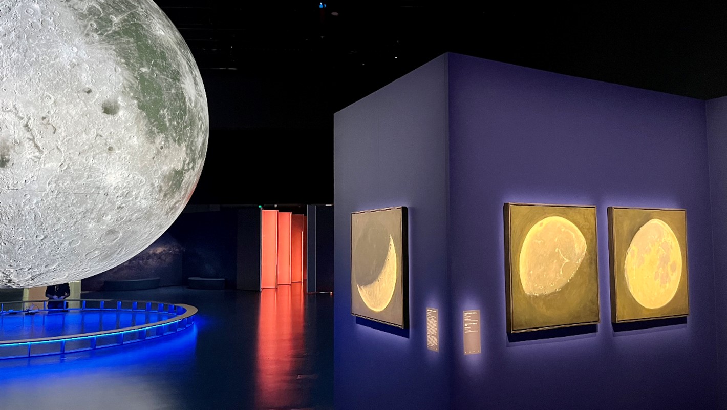Artworks: Kevin Robertson, Dark Crescent Moon, Waning Gibbous Moon I and Waxing Gibbous Moon II.