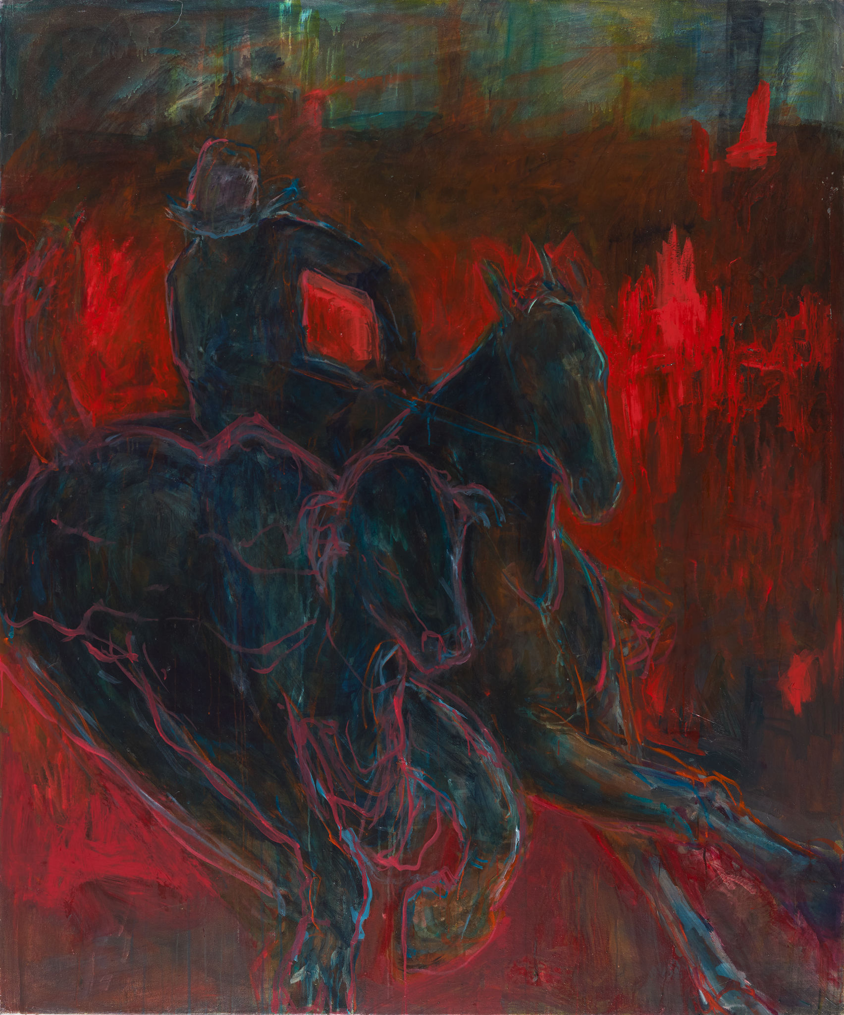 Angela Stewart, Campdraft, 2002-2018, oil on canvas, 180 x 150cm