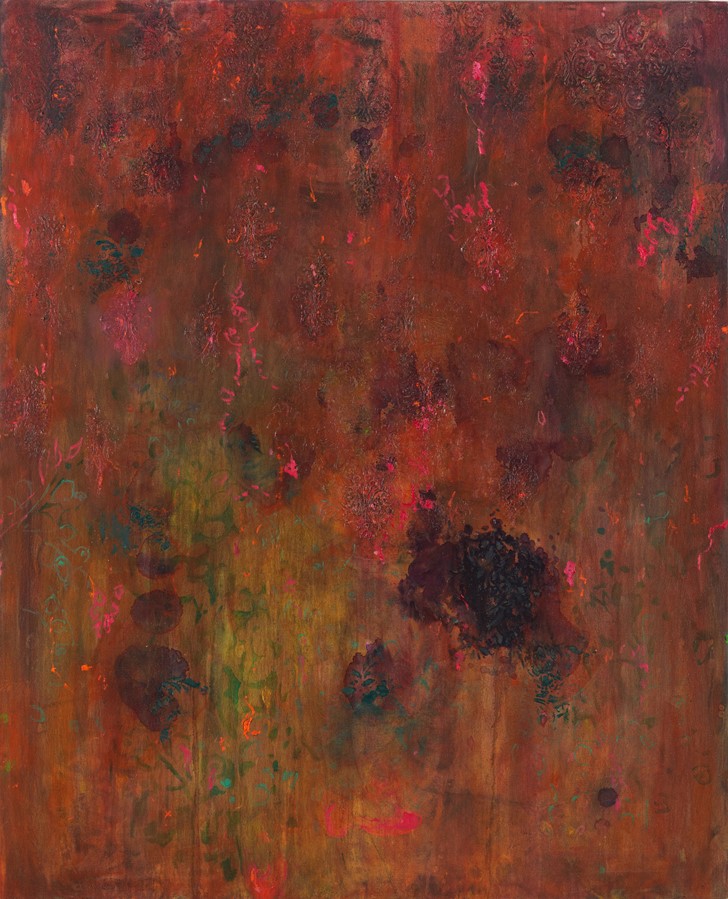 Angela Stewart, Red Shoes, 2024, oil and acrylic on canvas, 130 x 105cm