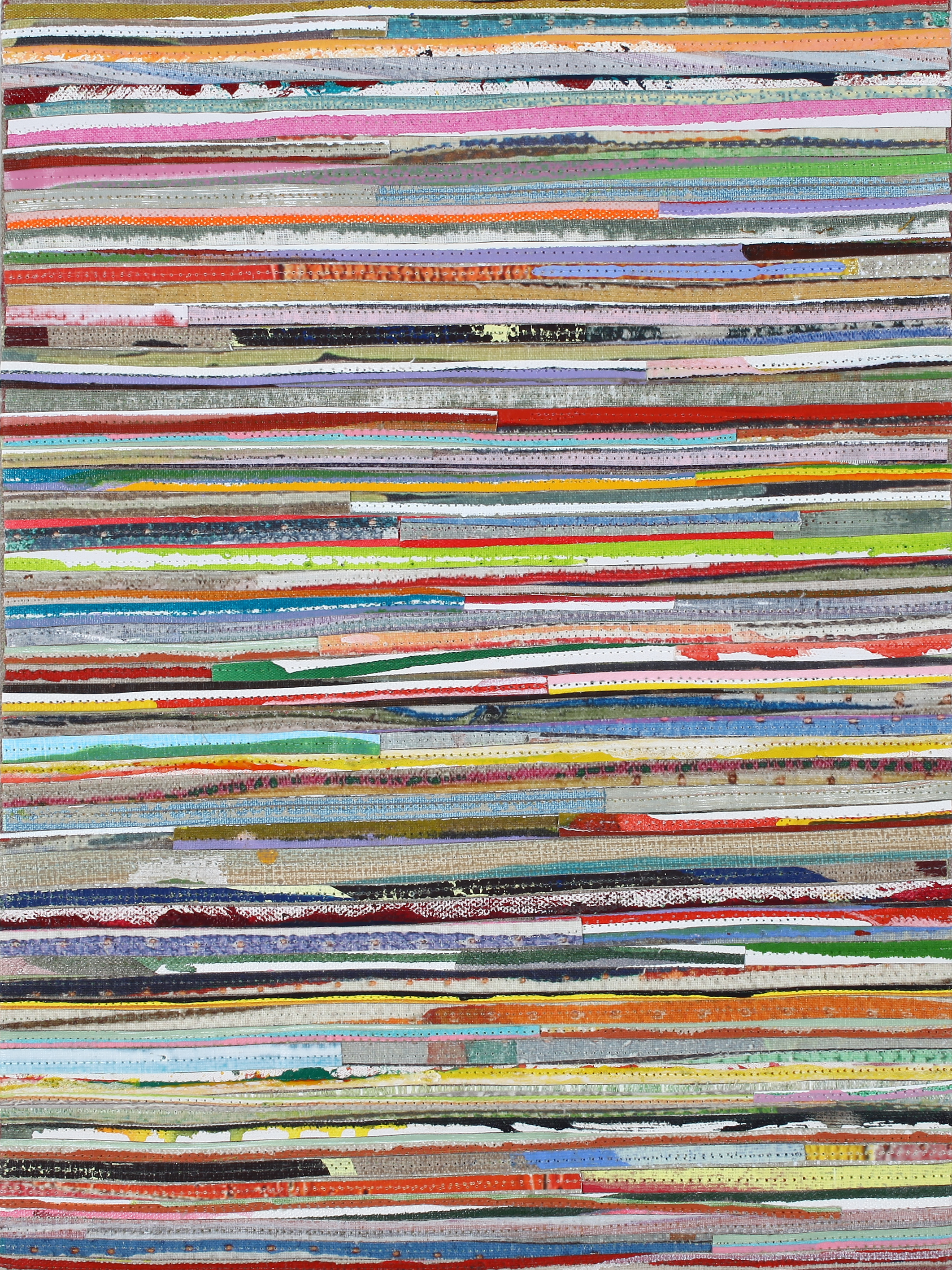 Eveline Kotai, Linen Stack, 2023, acrylic and polyester thread on linen, 40 x 30cm