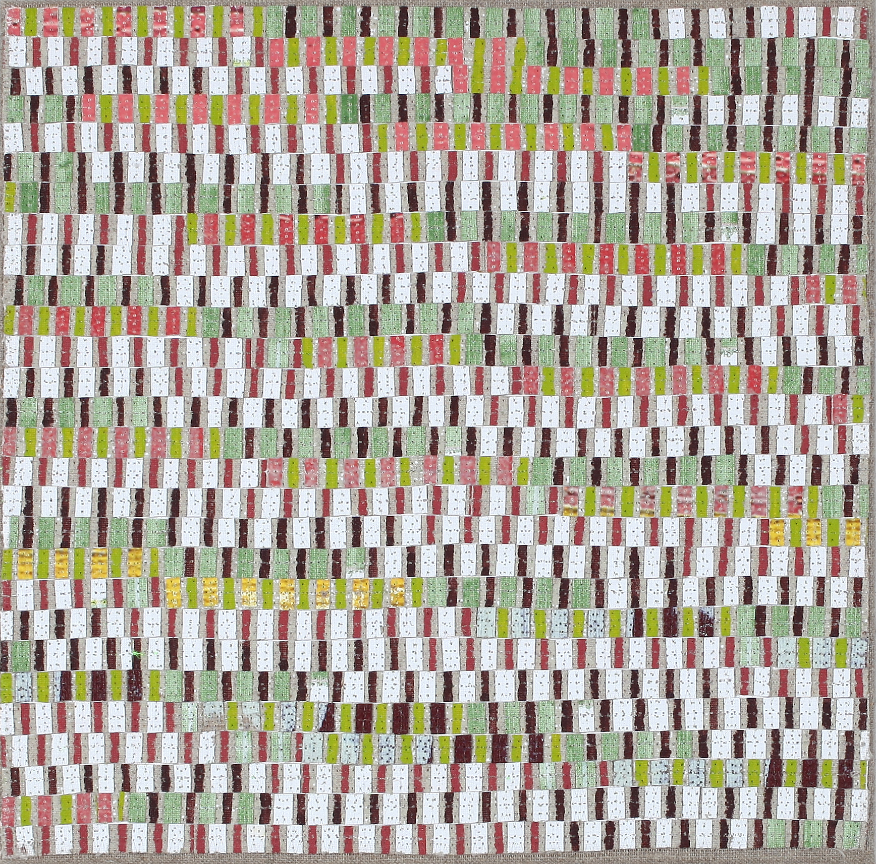 Eveline Kotai, New Rhythm 1, 2023, acrylic and polyester thread on linen, 30 x 30cm