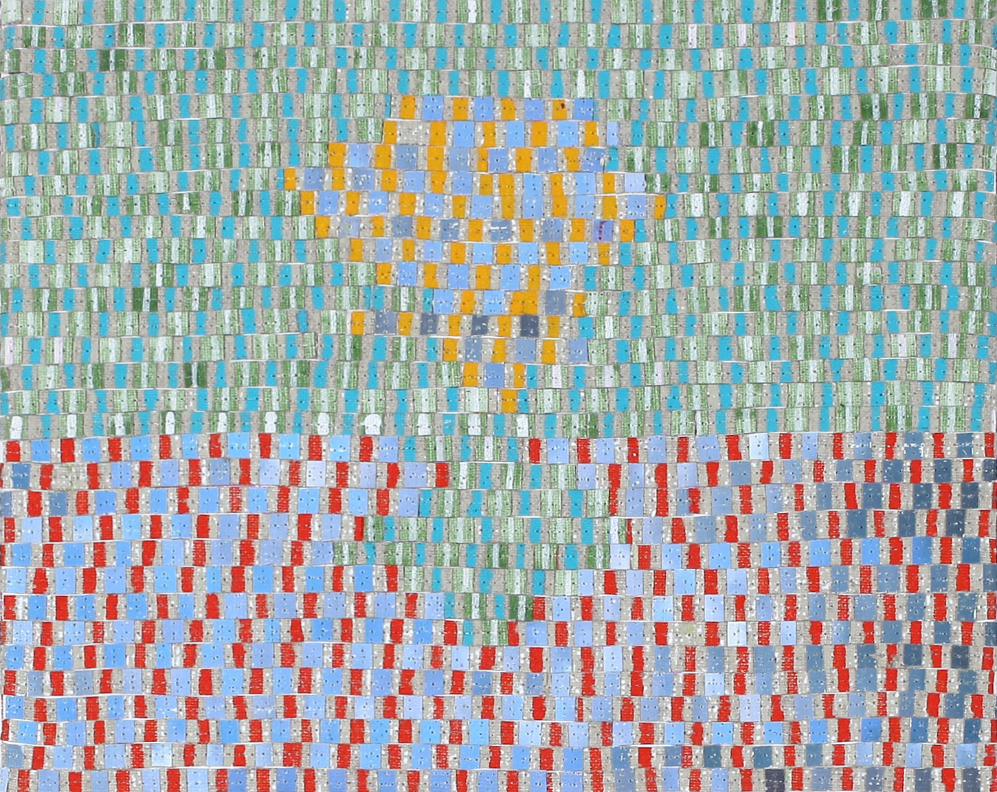 Eveline Kotai, Study for Family Tree, 2023, acrylic and polyester thread on acnavas, 20.5 x 25.5cm