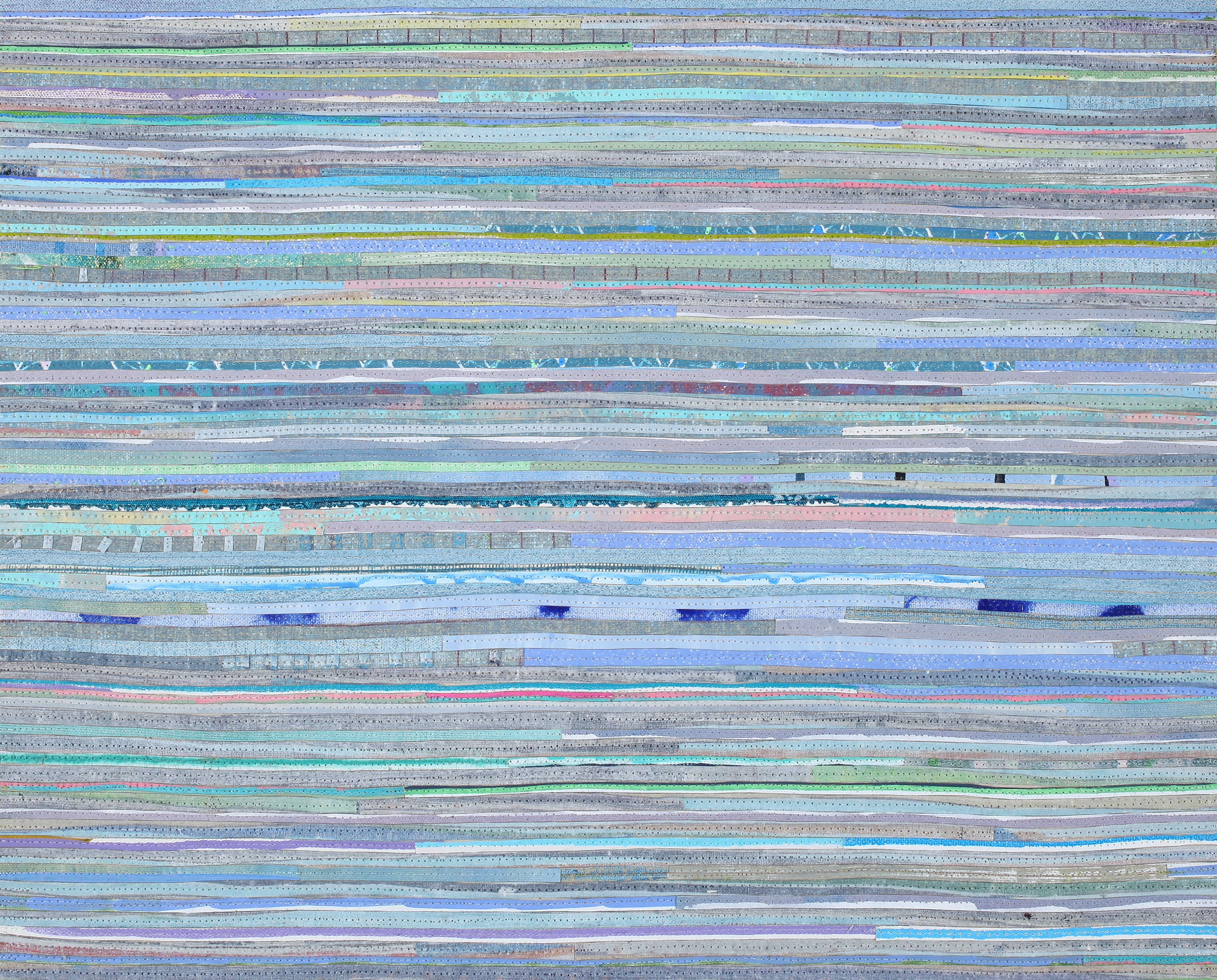 Eveline Kotai, Study in Blue 2, 2023, acrylic and polyester thread on primed raw canvas, 40 x 50cm