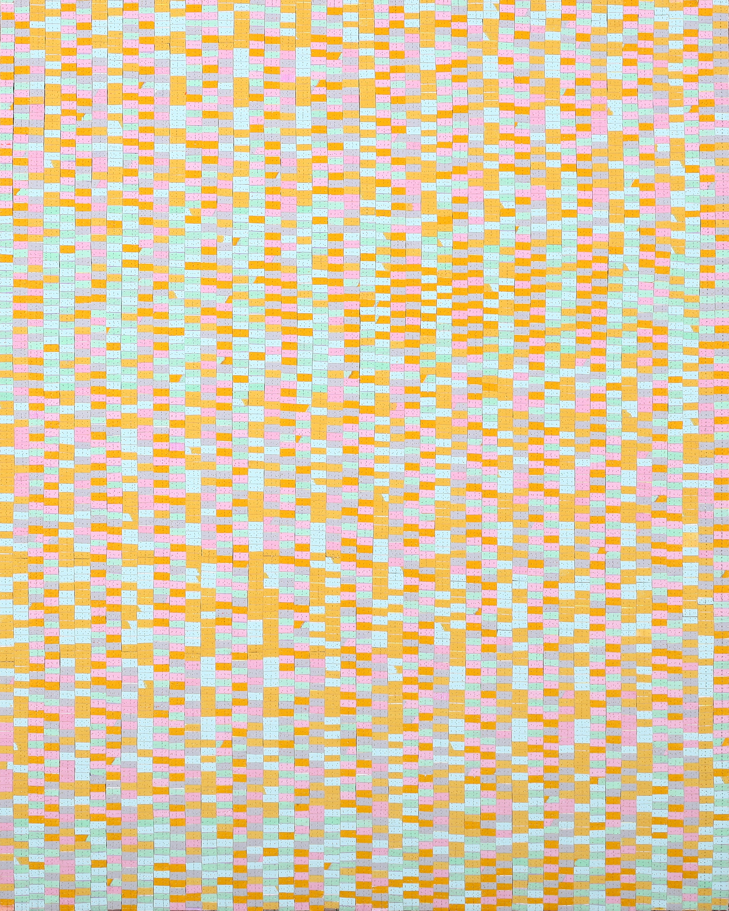 Eveline Kotai, Two Way Progression 1, 2023, acrylic and polyester thread on linen, 76 x 61cm