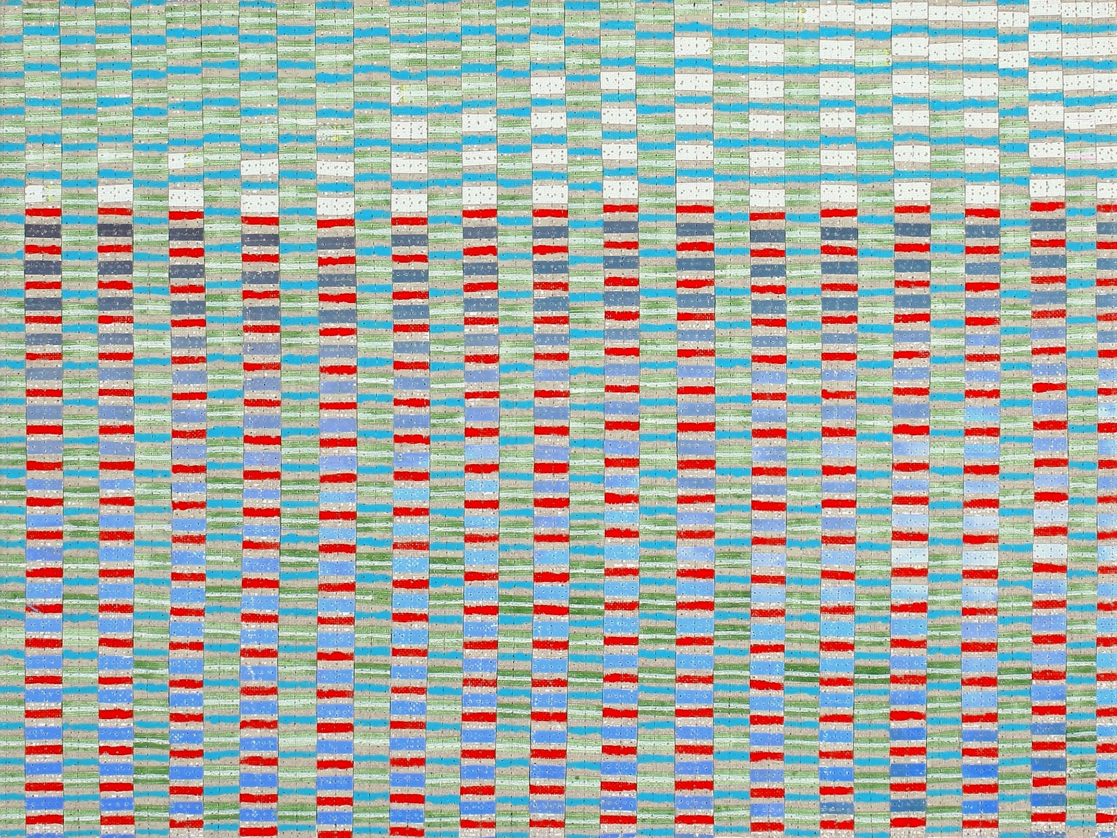 Eveline Kotai, Contrapuntal 1, 2023, acrylic and polyester thread on linen, 30 x 39.5cm