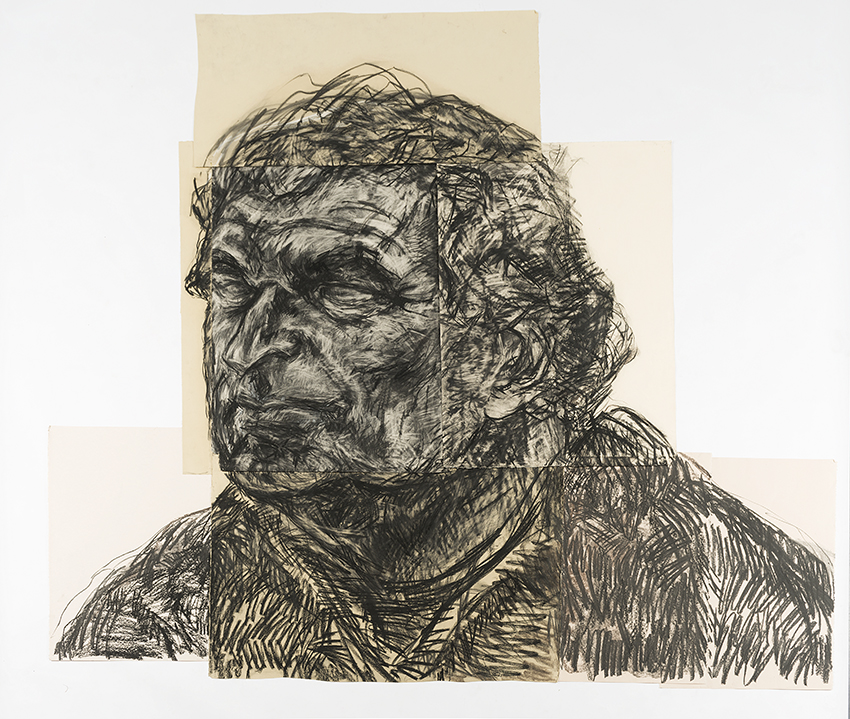 Angela Stewart, Tony Jones, 2014, charcoal on paper, 250 x 250cm