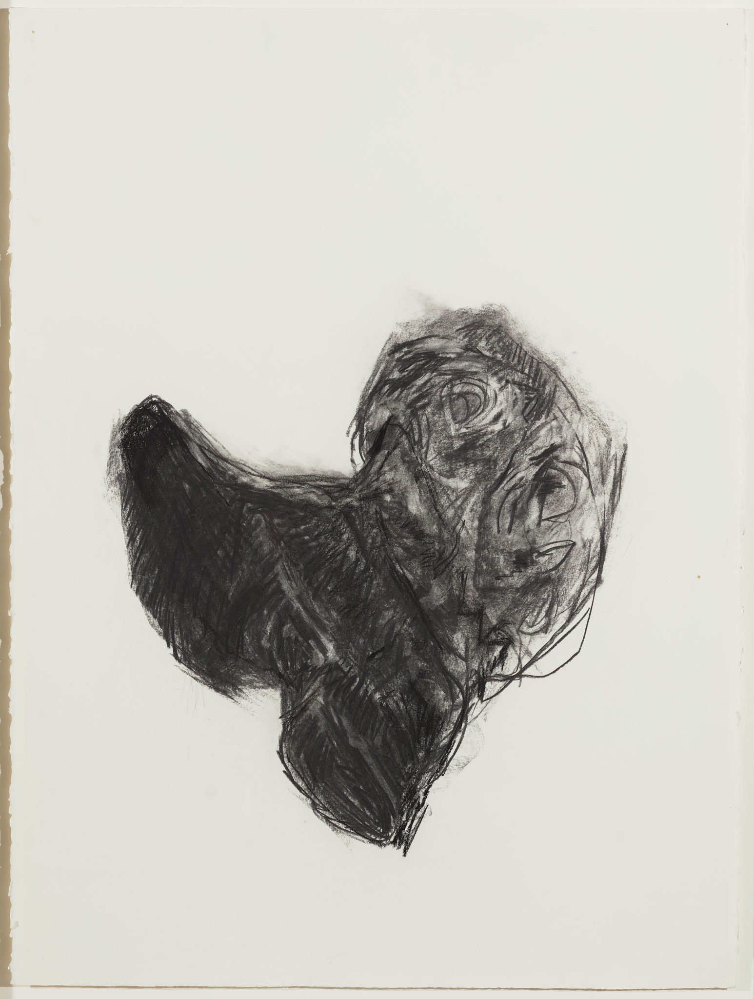 Angela Stewart, Boots 3, 2018, charcoal on Rag paper, 76 x 56cm