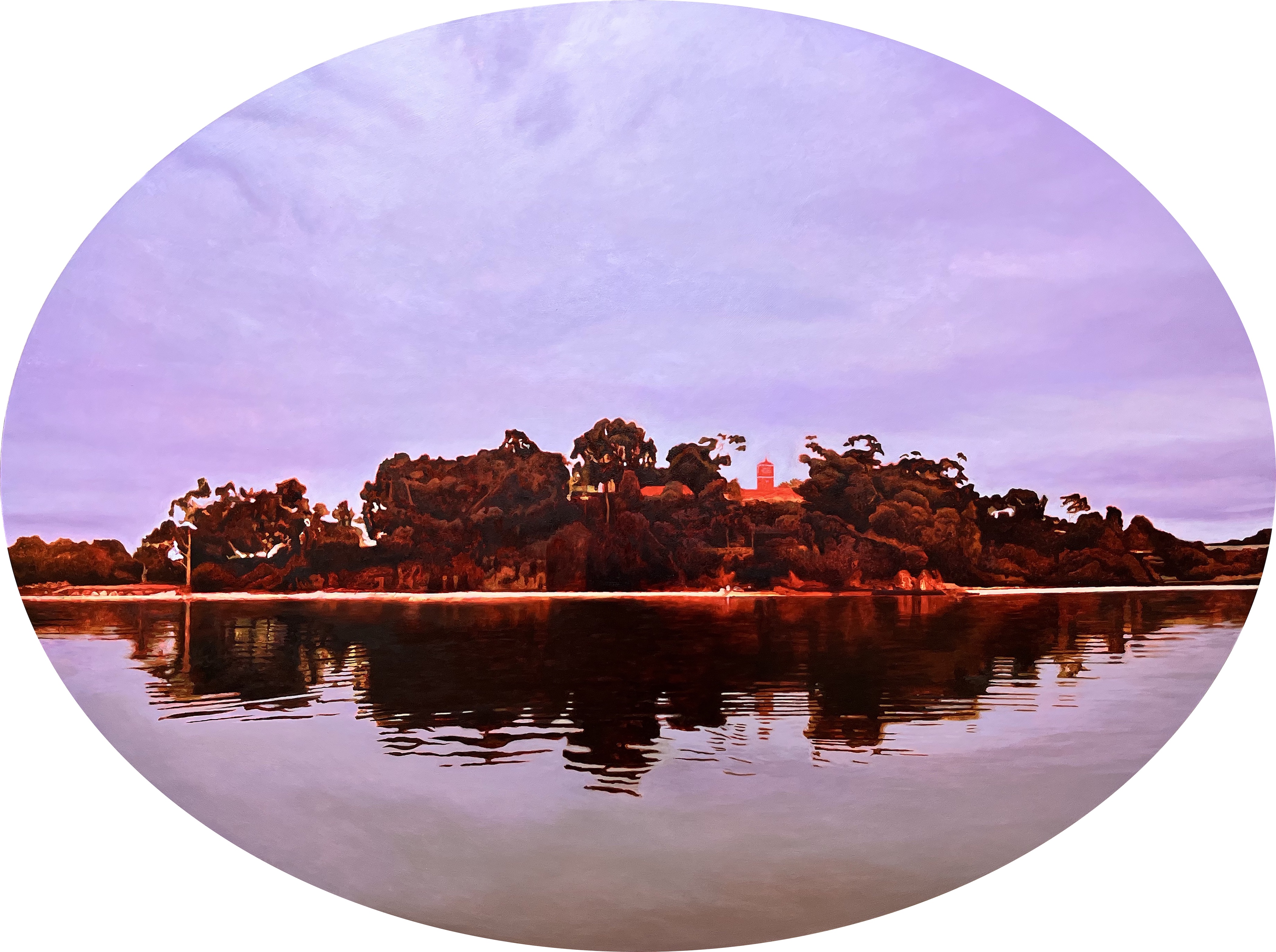 Robert Gear, Goolugatup, A Blighted Paradise, 2024, oil on board, 92 x 122cm