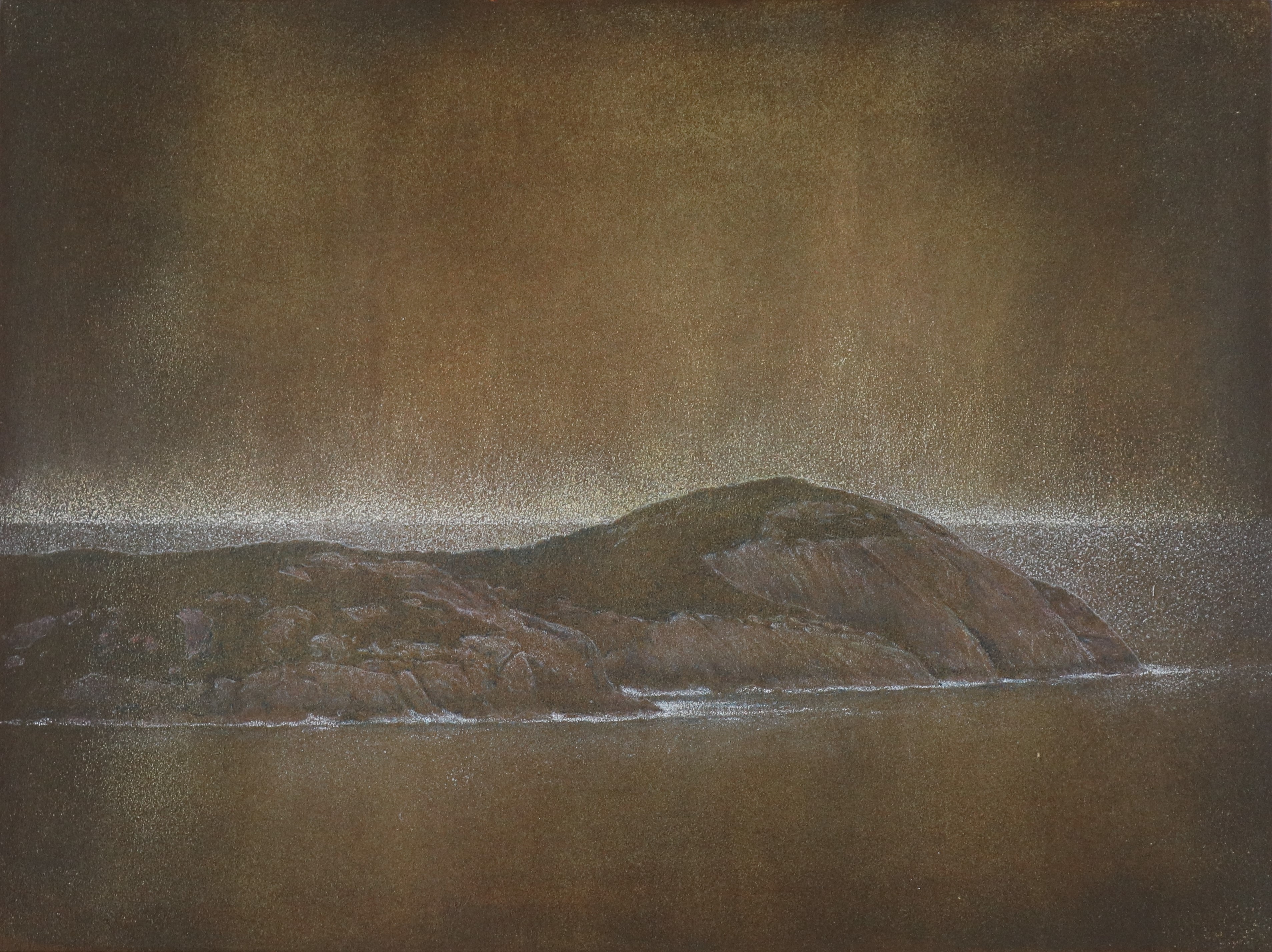 Tony Windberg, Drift I (Bald Head), 2024, pencil and iron oxides on board, 23 x 30.5cm