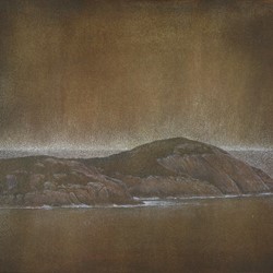 Tony Windberg, Drift I (Bald Head), 2024, pencil and iron oxides on board, 23 x 30.5cm