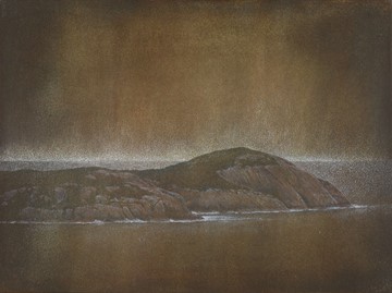 Tony Windberg, Drift I (Bald Head), 2024, pencil and iron oxides on board, 23 x 30.5cm