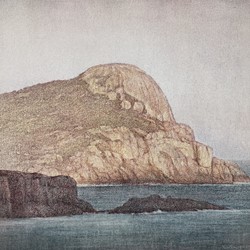 Tony Windberg, Drift V (Peak Head), 2024, pencil, pastel and iron oxides on board, 23 x 30.5cm
