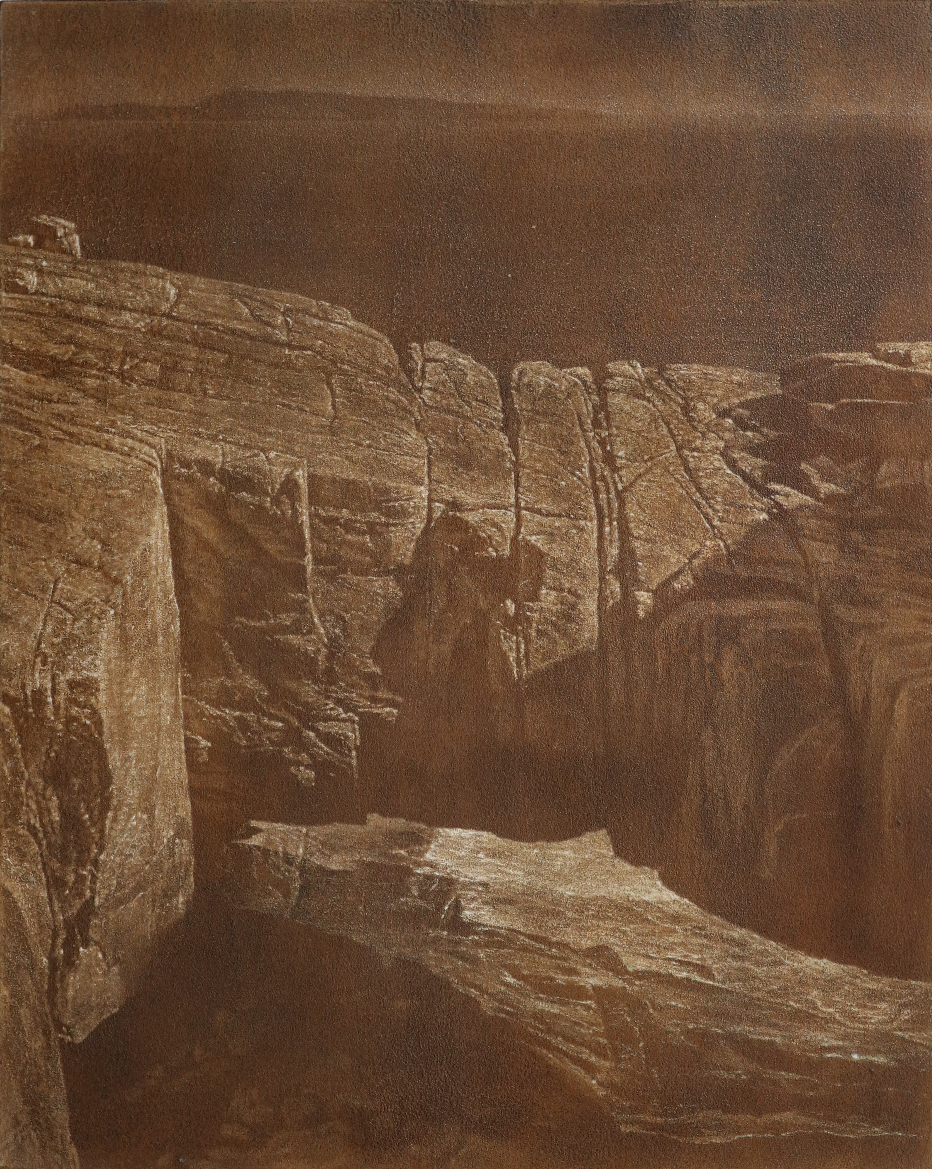 Tony Windberg, Bridge (detail), 2024, engraved earth pigments on board, 51 x 40.5cm (Panel 2)