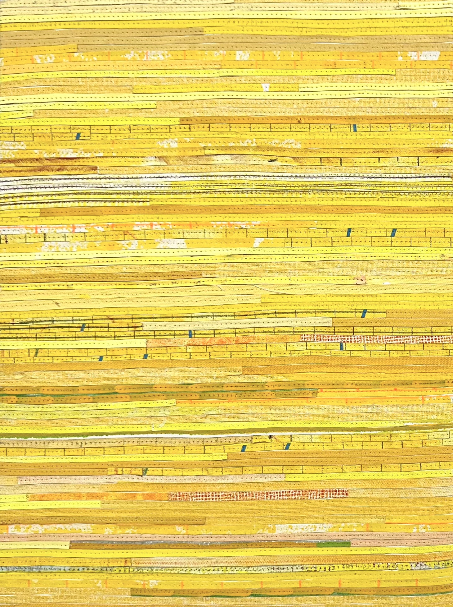 Eveline Kotai, Study in Yellow, 2023, acrylic and polyester thread on canvas, 50 x 40cm