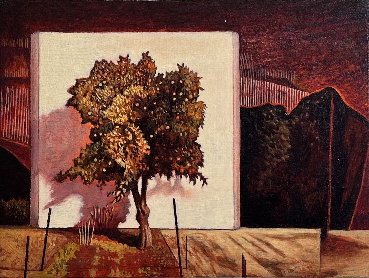 Robert Gear, All Flesh is Grass (Study), 2024, oil on board, 15 x 20cm