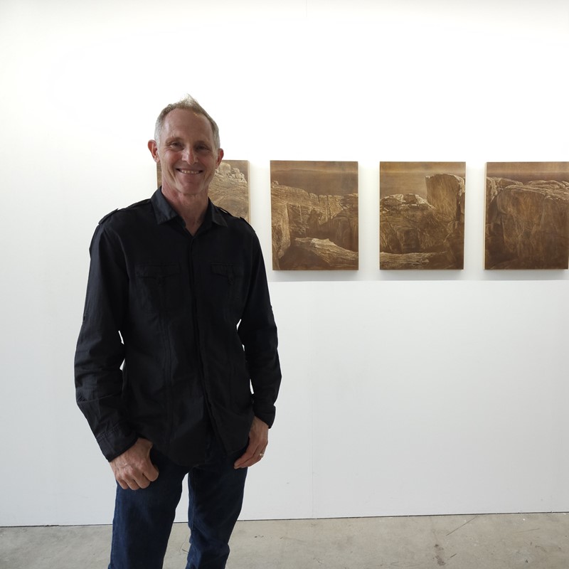 Tony Windberg with his work, Bridge, 2024