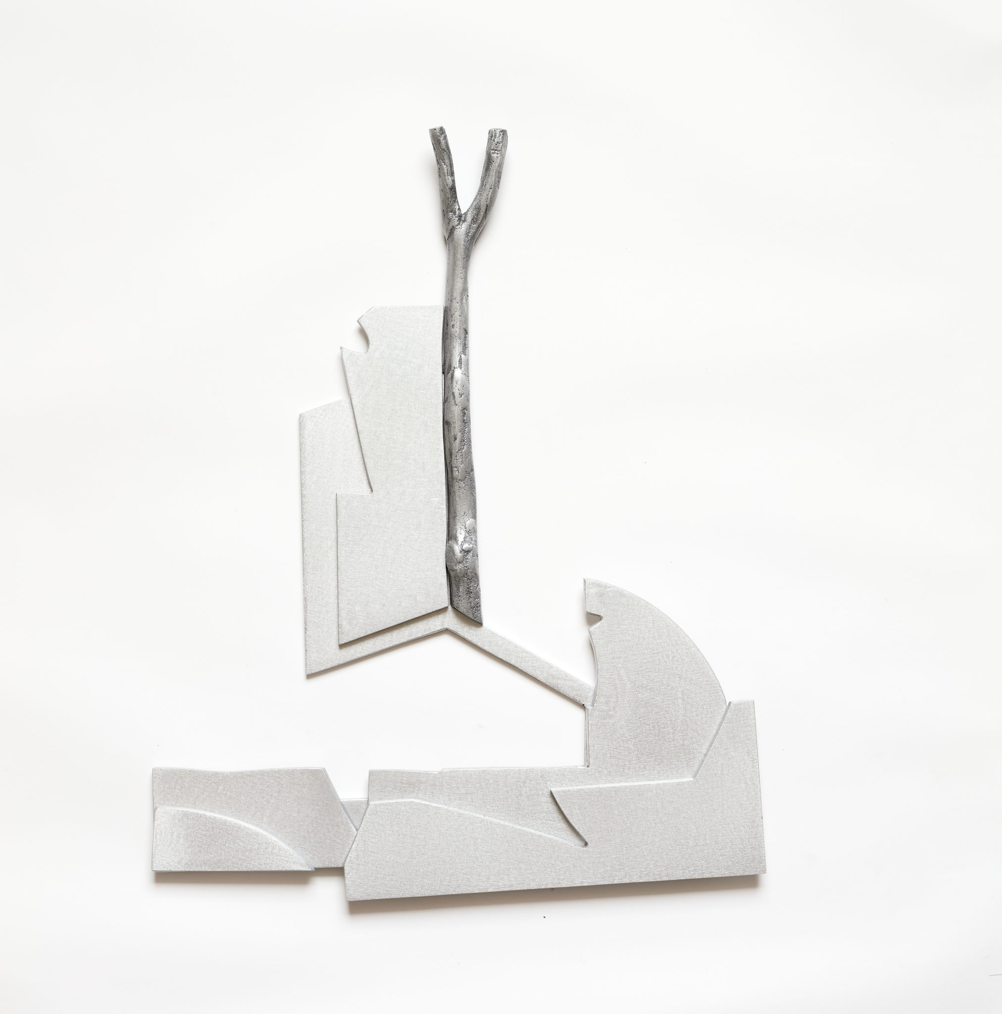 Anne Neil, I held my breath waiting for the shapes my heart could trust, 2024, cast aluminium and aluminium plate, 53 x 69 x 2cm