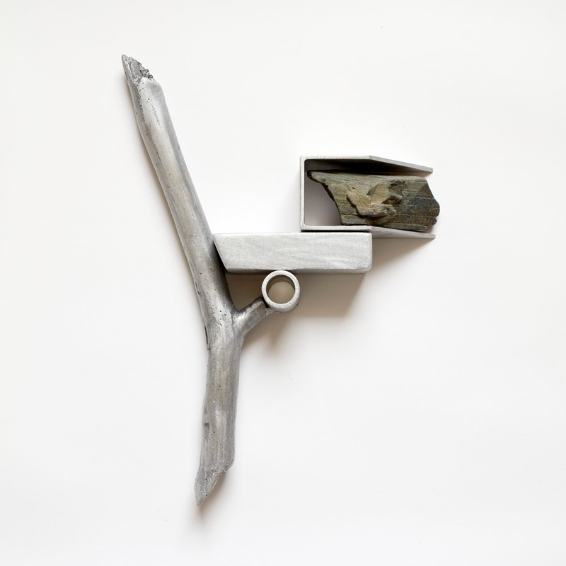 Anne Neil, A mosaic of memories that only existed when said out loud, 2024, cast aluminium and aluminium plate, 31.5 x 21 x 5cm