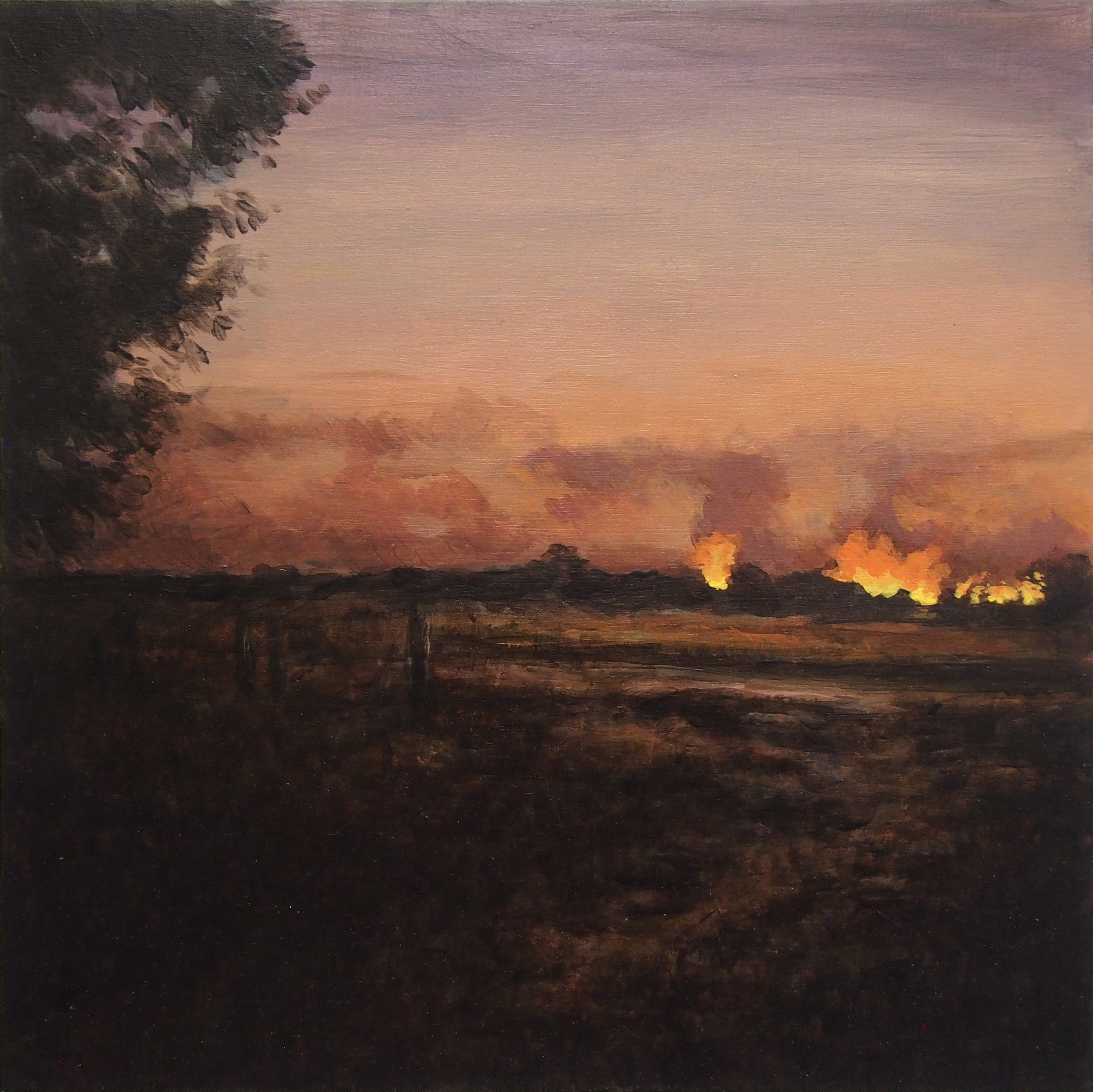 Clare McFarlane, On a Darkening Horizon I, 2023, acrylic on board, 30 x 30cm