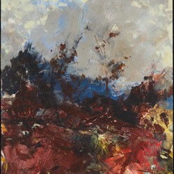 Merrick Belyea, Darling Range Near Greenmount, 2024, oil on aluminium, 49.5 x 39.5cm