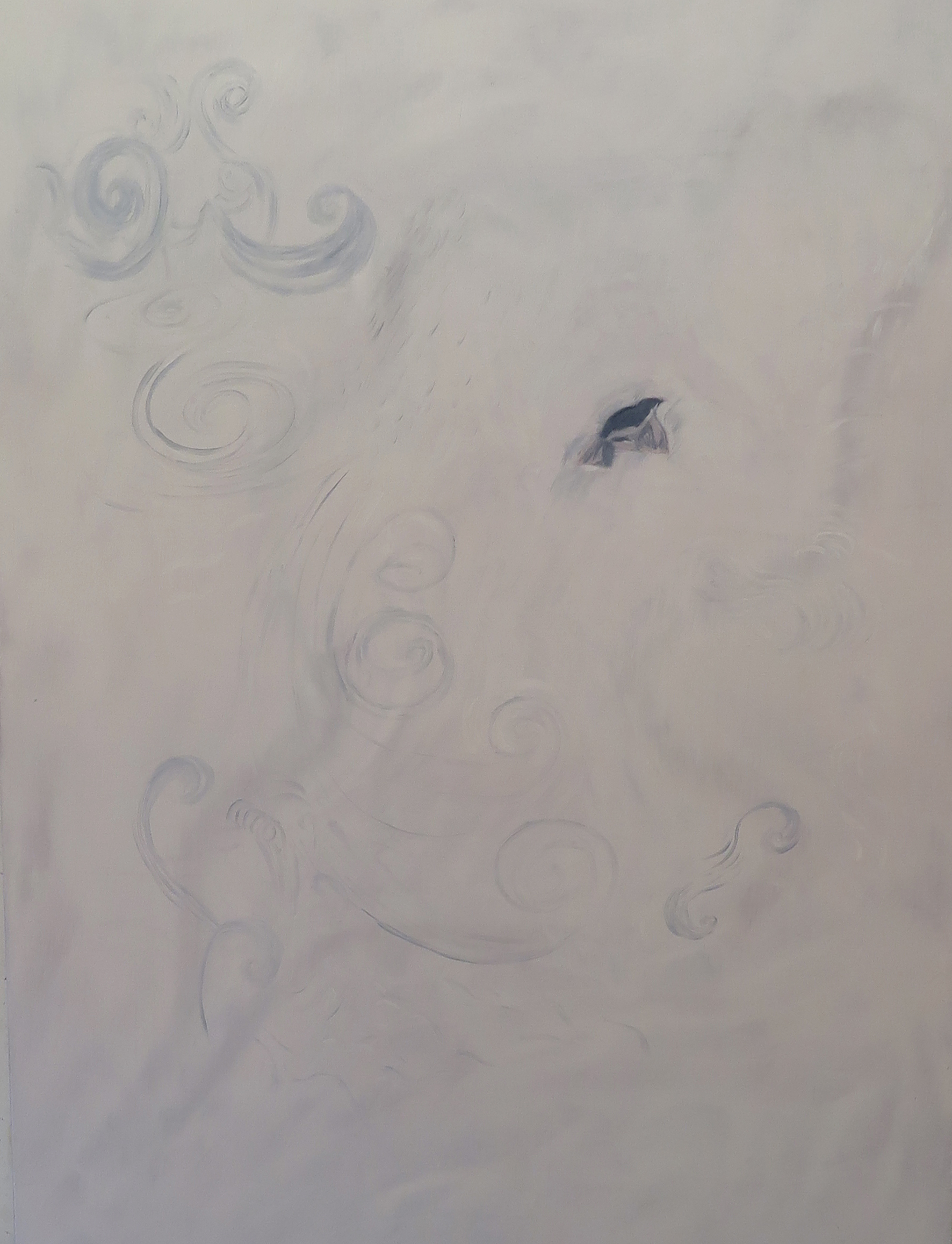 Paul Uhlmann, Calligraphic Skies (Atem), 2024, oil on canvas, 91 x 61cm