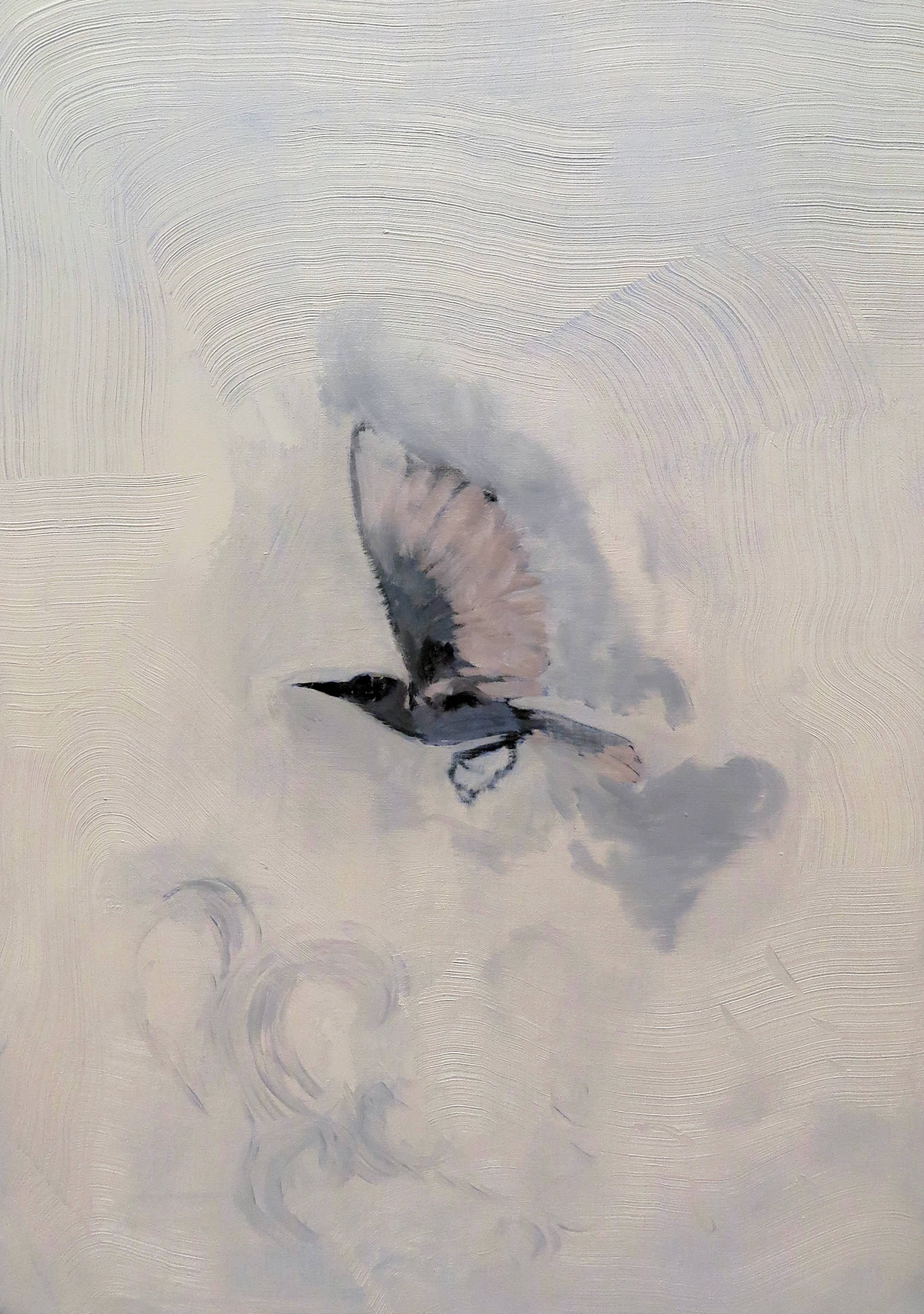 Paul Uhlmann, Calligraphic Skies (Shimmer), 2024, oil on canvas, 51 x 36cm