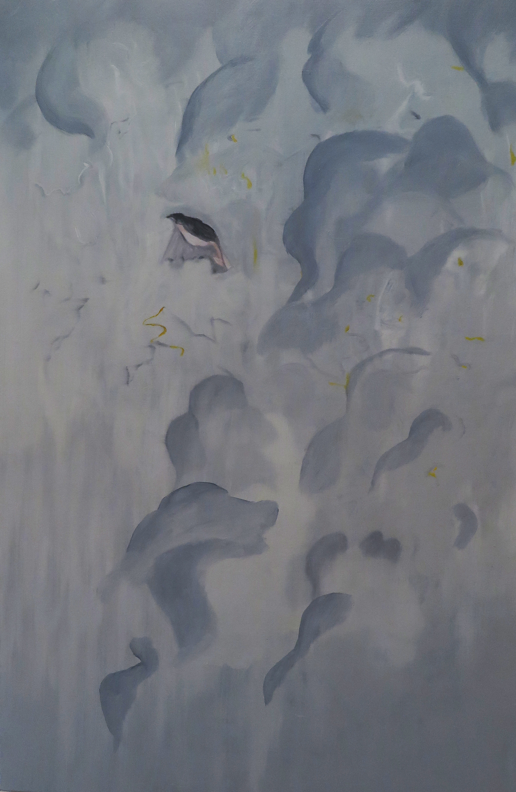 Paul Uhlmann, Calligraphic Skies (Smoke), 2024, oil on canvas, 91 x 61cm