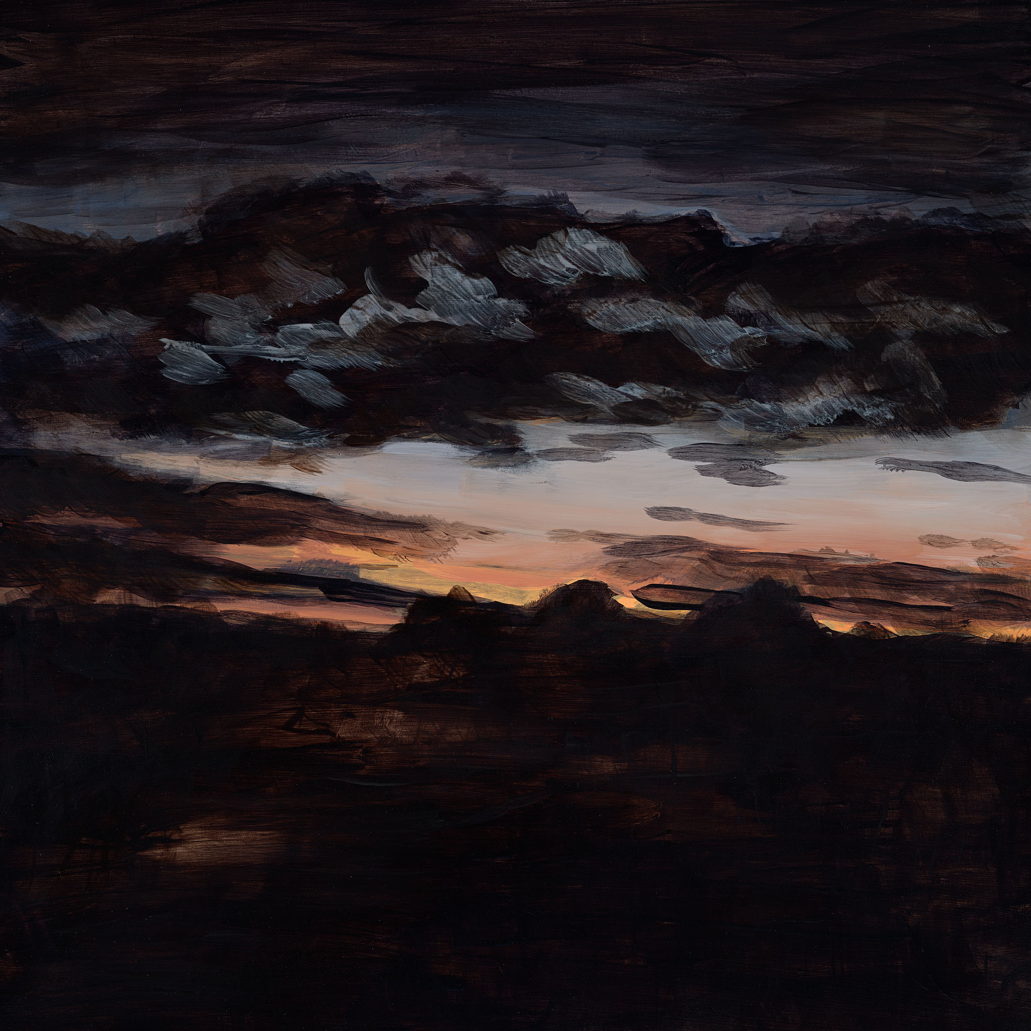 Clare McFarlane, Darkening Night, 2023, acrylic on board, 30 x 30cm
