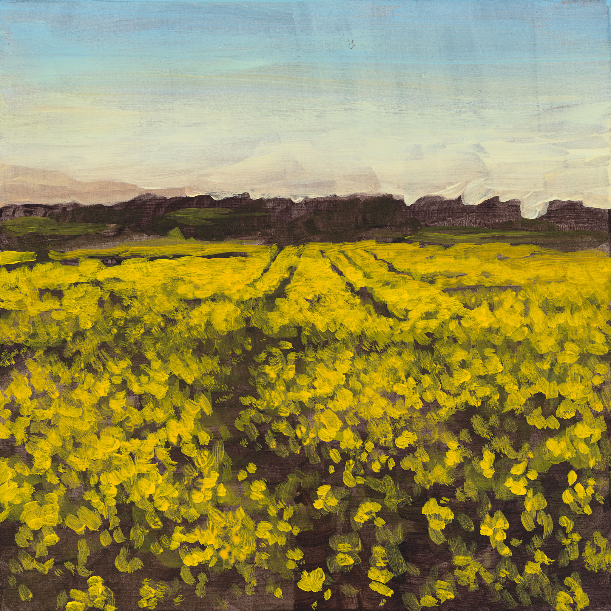 Clare McFarlane, The Darkening Gold I, 2023, acrylic on board, 20 x 20cm