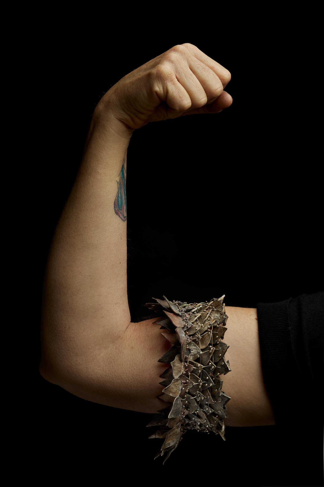 Sarah Elson, 'Pull the earth around me' 5, Arm Choker, 2024. recycled copper, 15.5 x 15.5 x .8cm