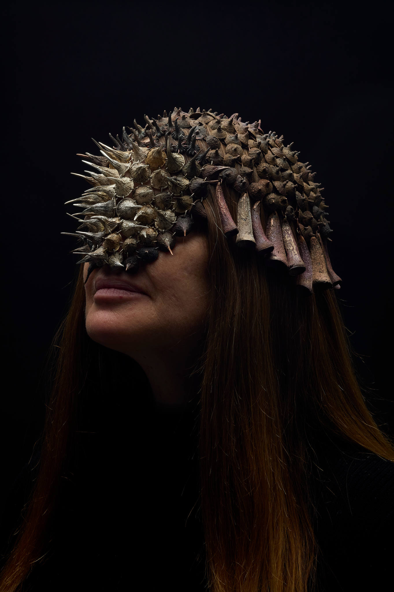 Sarah Elson, 'Pull the earth around me' 1, Head Piece, 2024. recycled silver and copper, 36 x 28 x 3.5cm (front).jpg